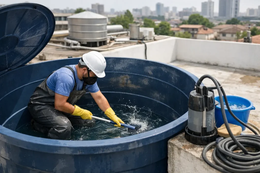 Quanto custa limpar caixa d’água?