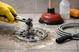 7 erros ao limpar ralo que pioram o entupimento