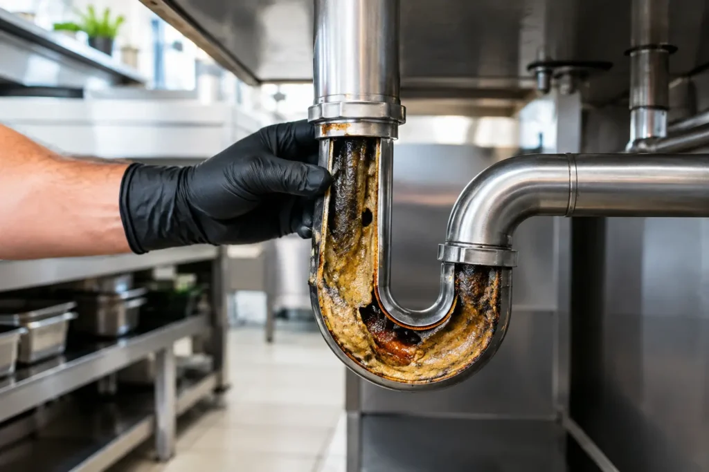 Soluções para gordura em tubulações comerciais